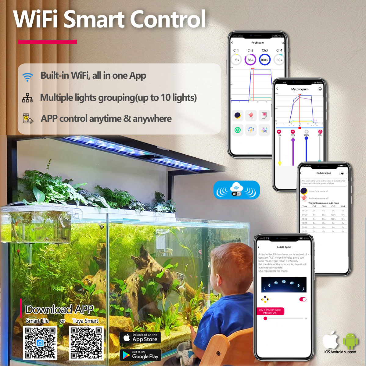 PopBloom H54 H75 WiFi Tam Spek - Aquarium Marine Lights incelemesi ve fiyatı