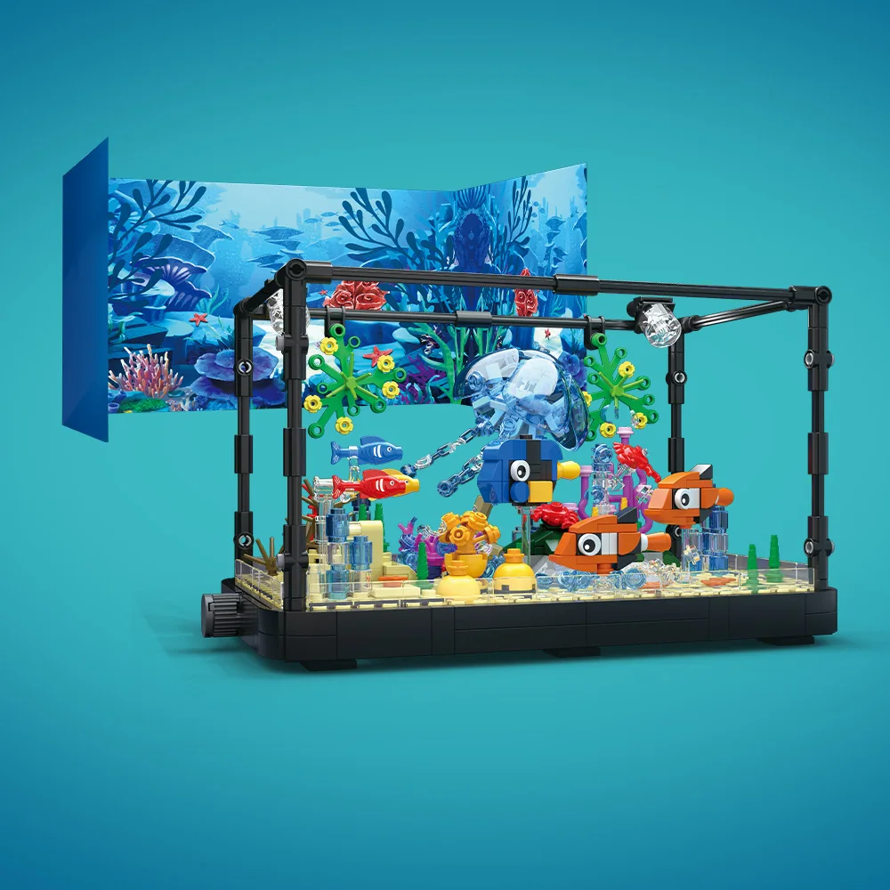 Işıklı Balık Tankı Yapım Blokl - Marine Aquarium incelemesi ve fiyatı