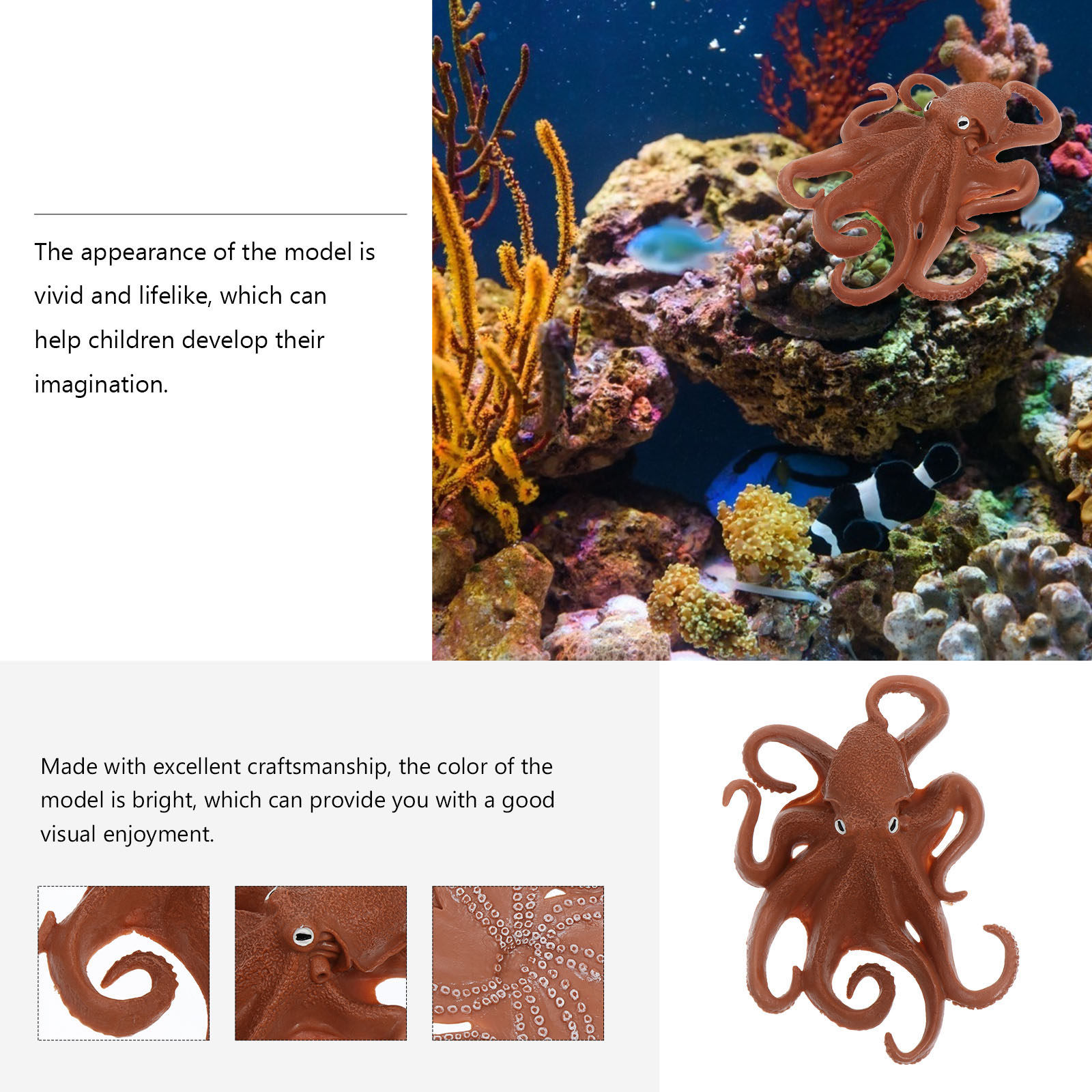 Gerçekçi Ahtapot Figürü, Plast - Marine Aquarium incelemesi ve fiyatı